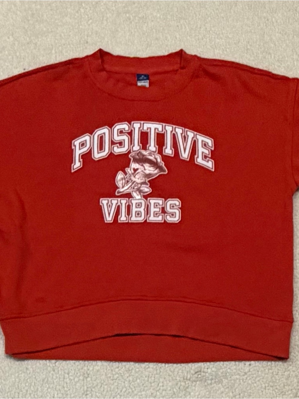 Old Navy "Positive Vibes" Rose Graphic Sweatshirt